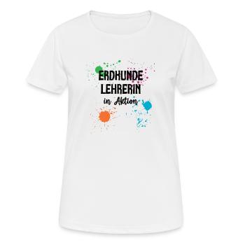 Erdkunde Lehrerin in Aktion Geolehrerin Geographie - Frauen T-Shirt atmungsaktiv - Weiß - Vorne - AI Model Female 172 dark (172cm)