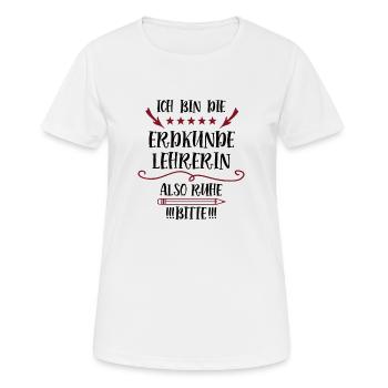 Erdkundelehrerin Lehrerin Erdkunde Geo Geographie - Frauen T-Shirt atmungsaktiv - Weiß - Vorne - AI Model Female 172 dark (172cm)
