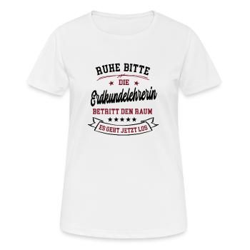 Geographie Lehrerin in Erdkunde Erdkundelehrerin - Frauen T-Shirt atmungsaktiv - Weiß - Vorne - AI Model Female 172 dark (172cm)