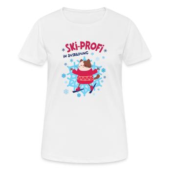 Ski Anfänger Skifahren Üben Skifahrerin Skisport - Frauen T-Shirt atmungsaktiv - Weiß - Vorne - AI Model Female 172 dark (172cm)
