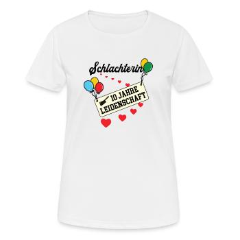 Schlachterin Jubiläum 10 Jahre 10. jähriges Jubi - Frauen T-Shirt atmungsaktiv - Weiß - Vorne - AI Model Female 172 dark (172cm)