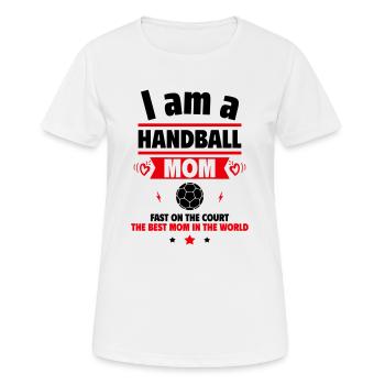 Maman handball, Meilleure maman, Cadeau de fête des mères - T-shirt respirant Femme - blanc - Devant - AI Model Female 172 dark (172cm)