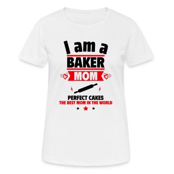 Mom Baker, Mother's Day Gift - Women's Breathable T-Shirt - white - Front - AI Model Female 172 dark (172cm)