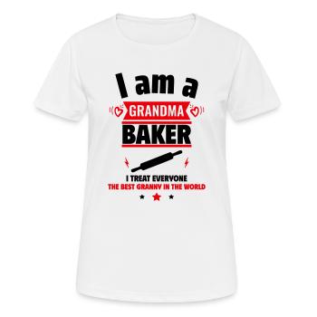 Oma Bäckerin,beste Oma der Welt,Geschenk für Oma - Frauen T-Shirt atmungsaktiv - Weiß - Vorne - AI Model Female 172 dark (172cm)