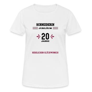 Schneiderin 20 Jahre Jubiläum 20. Jubi Schneiderei - Frauen T-Shirt atmungsaktiv - Weiß - Vorne - AI Model Female 172 dark (172cm)