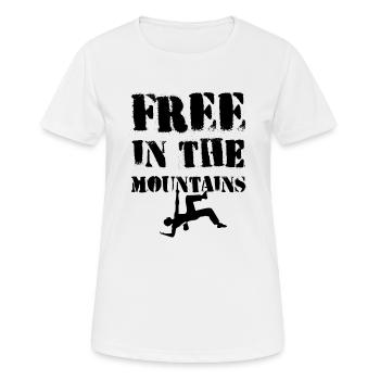 Free in the mountains - Women's Breathable T-Shirt - white - Front - AI Model Female 172 dark (172cm)