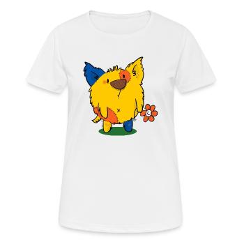 en attendant le printemps, Dibadoo avec fleur - T-shirt respirant Femme - blanc - Devant - AI Model Female 172 dark (172cm)