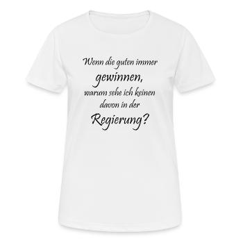 Regierung - Frauen T-Shirt atmungsaktiv - Weiß - Vorne - AI Model Female 172 dark (172cm)