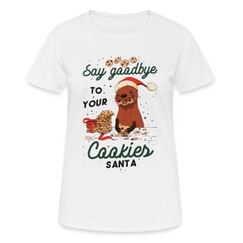 Loutre Cadeau de Noël Biscuits de Loutre Noël Noël - T-shirt respirant Femme - blanc - Devant - AI Model Female 172 dark (172cm)