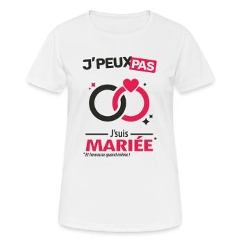 J'peux pas, j'suis mariée - T-shirt respirant Femme - blanc - Devant - AI Model Female 172 dark (172cm)
