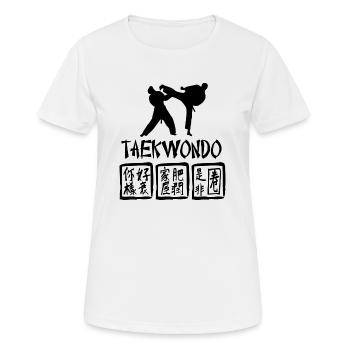 Combat de taekwondo - T-shirt respirant Femme - blanc - Devant - AI Model Female 172 dark (172cm)