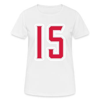 Symbole de 15 chiffres - T-shirt respirant Femme - blanc - Devant - AI Model Female 172 dark (172cm)