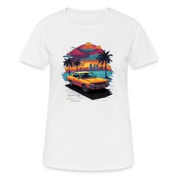 Sunkissed Summer Drive - Frauen T-Shirt atmungsaktiv - Weiß - Vorne - AI Model Female 172 dark (172cm)