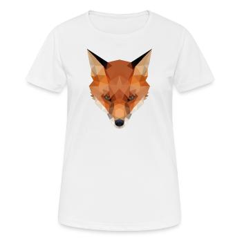 Fuchs, Fuchskopf polygon geometrisch - Frauen T-Shirt atmungsaktiv - Weiß - Vorne - AI Model Female 172 dark (172cm)
