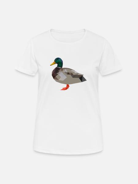 Ente, Erpel, Enten polygon geometrisch - Frauen T-Shirt atmungsaktiv - Weiß