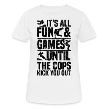 Parkour - T-shirt respirant Femme - blanc - Devant - AI Model Female 172 dark (172cm)