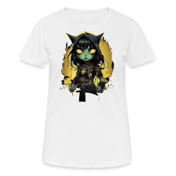 Cute Gothic Warrior Kitten - Women's Breathable T-Shirt - white - Front - AI Model Female 172 dark (172cm)