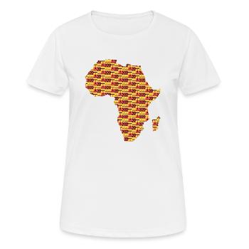 Africa Continent Kente Pattern - Women's Breathable T-Shirt - white - Front - AI Model Female 172 dark (172cm)