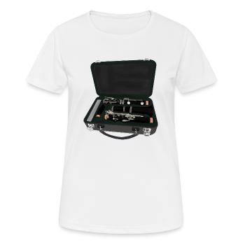 Klarinette in einem Koffer zerlegt - Frauen T-Shirt atmungsaktiv - Weiß - Vorne - AI Model Female 172 dark (172cm)
