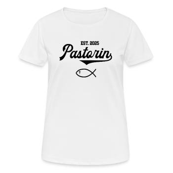 Pastorin est 2025 Fisch Symbol Christentum Kirche - Frauen T-Shirt atmungsaktiv - Weiß - Vorne - AI Model Female 172 dark (172cm)