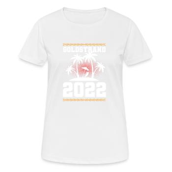 Goldstrand 2022 - Frauen T-Shirt atmungsaktiv - Weiß - Vorne - AI Model Female 172 dark (172cm)