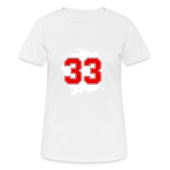 33 Nombre d’objets blob - T-shirt respirant Femme - blanc - Devant - AI Model Female 172 dark (172cm)