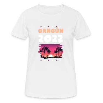 Cancun 2022 - Frauen T-Shirt atmungsaktiv - Weiß - Vorne - AI Model Female 172 dark (172cm)