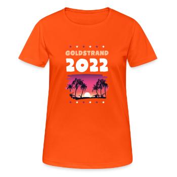 Golden Sands 2022 - Women's Breathable T-Shirt - neon orange - Front - AI Model Female 172 dark (172cm)