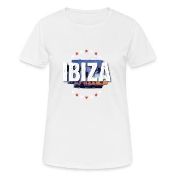 Ibiza - Frauen T-Shirt atmungsaktiv - Weiß - Vorne - AI Model Female 172 dark (172cm)
