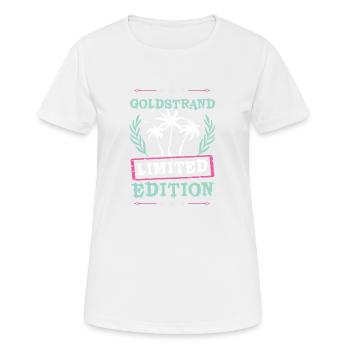 Golden Sands Édition Limitée - T-shirt respirant Femme - blanc - Devant - AI Model Female 172 dark (172cm)