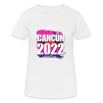 Cancun 2022 - Frauen T-Shirt atmungsaktiv - Weiß - Vorne - AI Model Female 172 dark (172cm)
