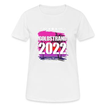 Goldstrand 2022 - Frauen T-Shirt atmungsaktiv - Weiß - Vorne - AI Model Female 172 dark (172cm)