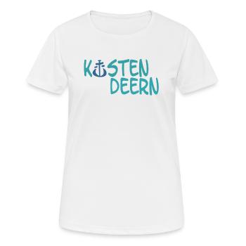 Küstendeern Petrolschrift mit Anker - Frauen T-Shirt atmungsaktiv - Weiß - Vorne - AI Model Female 172 dark (172cm)