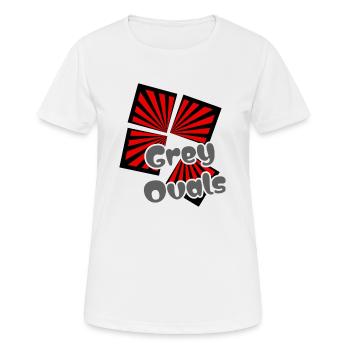Rote Quadrate Graue Ovale - Frauen T-Shirt atmungsaktiv - Weiß - Vorne - AI Model Female 172 dark (172cm)