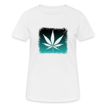 Ganja Weed Kiffen - Frauen T-Shirt atmungsaktiv - Weiß - Vorne - AI Model Female 172 dark (172cm)