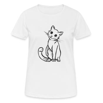 chat mignon - T-shirt respirant Femme - blanc - Devant - AI Model Female 172 dark (172cm)