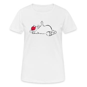 Chat nope pas de majeur noël non noël - T-shirt respirant Femme - blanc - Devant - AI Model Female 172 dark (172cm)