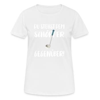 Vous faites face au Créateur - T-shirt respirant Femme - blanc - Devant - AI Model Female 172 dark (172cm)
