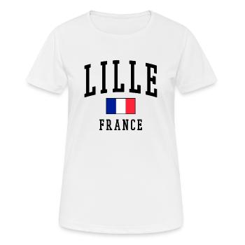 Lille - Frankreich - Flagge - Frauen T-Shirt atmungsaktiv - Weiß - Vorne - AI Model Female 172 dark (172cm)