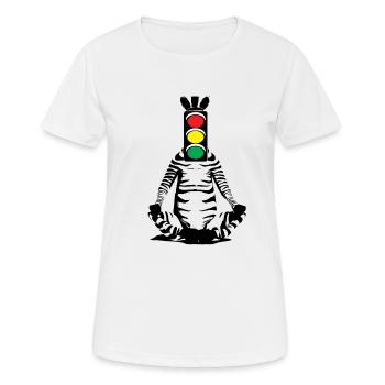 Zèbre, feu de circulation, tête, art, street art, urbain - T-shirt respirant Femme - blanc - Devant - AI Model Female 172 dark (172cm)