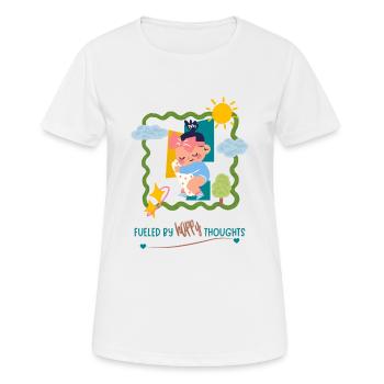 Fueled by Happy Thoughts - Pregnancy Announcement - Women's Breathable T-Shirt - white - Front - AI Model Female 172 dark (172cm)