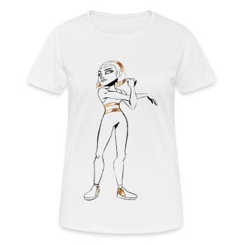 Kamila Skizze Zwei - Frauen T-Shirt atmungsaktiv - Weiß - Vorne - AI Model Female 172 dark (172cm)