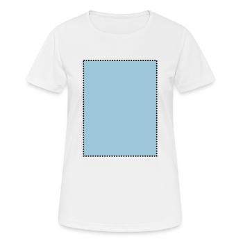 Rechteck gepunktet gefüll - Frauen T-Shirt atmungsaktiv - Weiß - Vorne - AI Model Female 172 dark (172cm)