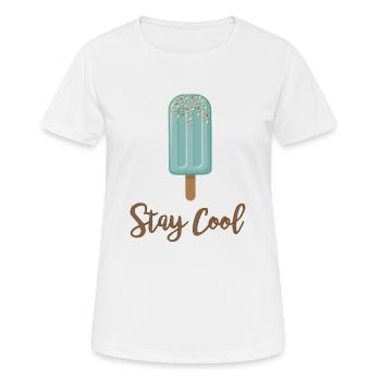 Blue Ice - Frauen T-Shirt atmungsaktiv - Weiß - Vorne - AI Model Female 172 dark (172cm)