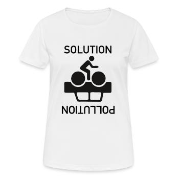 Le vélo est la solution pour les voitures POLLUTION - T-shirt respirant Femme - blanc - Devant - AI Model Female 172 dark (172cm)