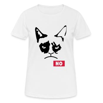 Chat grincheux - T-shirt respirant Femme - blanc - Devant - AI Model Female 172 dark (172cm)