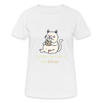 Conquérir mon cœur avec Cookies Fantasy Cat Kids - T-shirt respirant Femme - blanc - Devant - AI Model Female 172 dark (172cm)