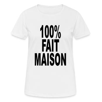 fait maison cent pour cent - T-shirt respirant Femme - blanc - Devant - AI Model Female 172 dark (172cm)