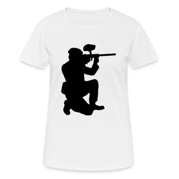 paintball - Frauen T-Shirt atmungsaktiv - Weiß - Vorne - AI Model Female 172 dark (172cm)