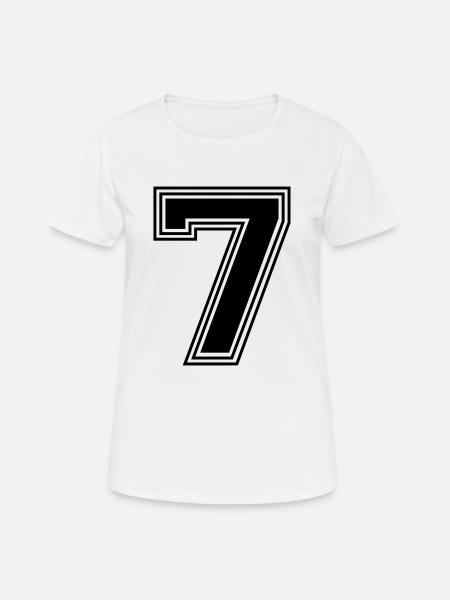 7_Nummer_7_(s31) - Frauen T-Shirt atmungsaktiv - Weiß